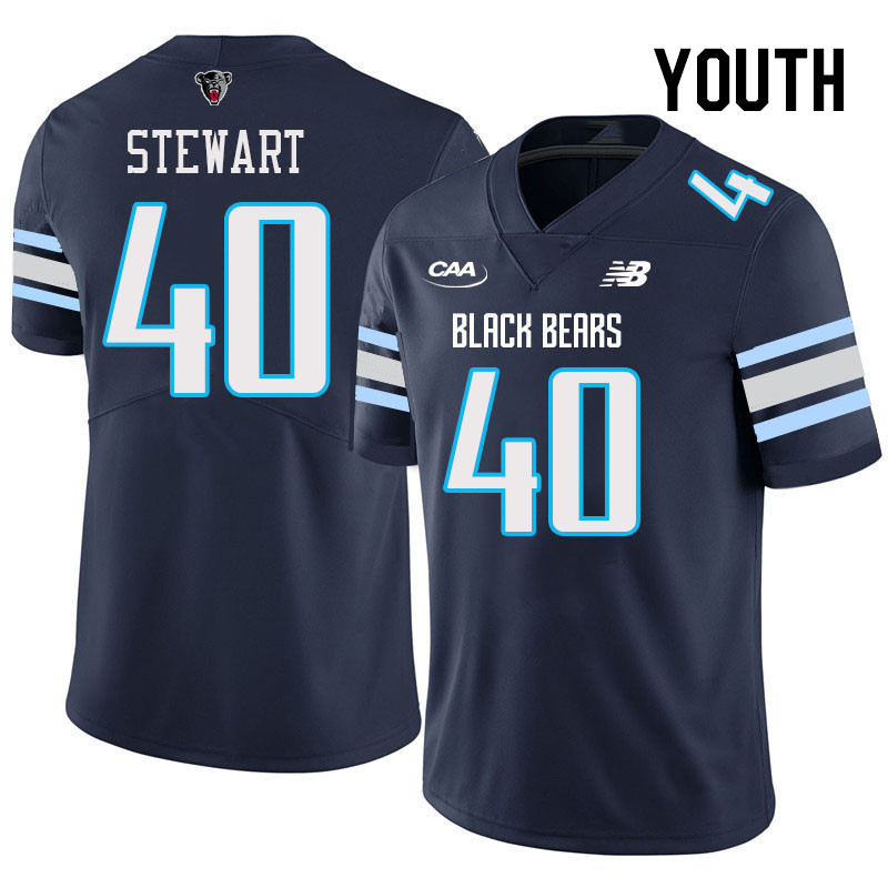 Youth #40 Tyshawn Stewart Maine Black Bears College Football Jerseys Stitched Sale-Navy